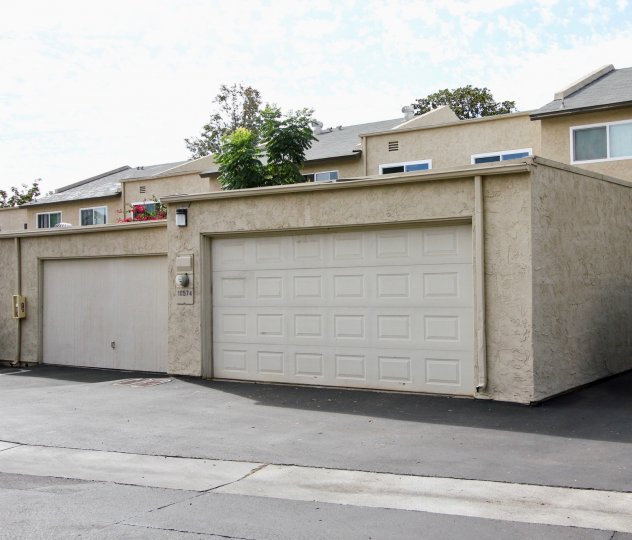 A view of a garage in the Del Coronado Santee Community in Santee California.