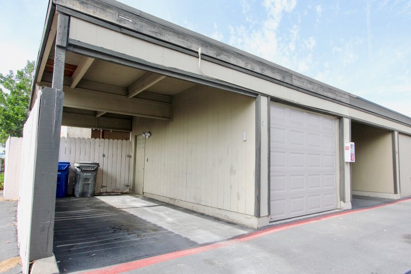 Clear skies over private parking and storage area of Magnolia Meadows.
