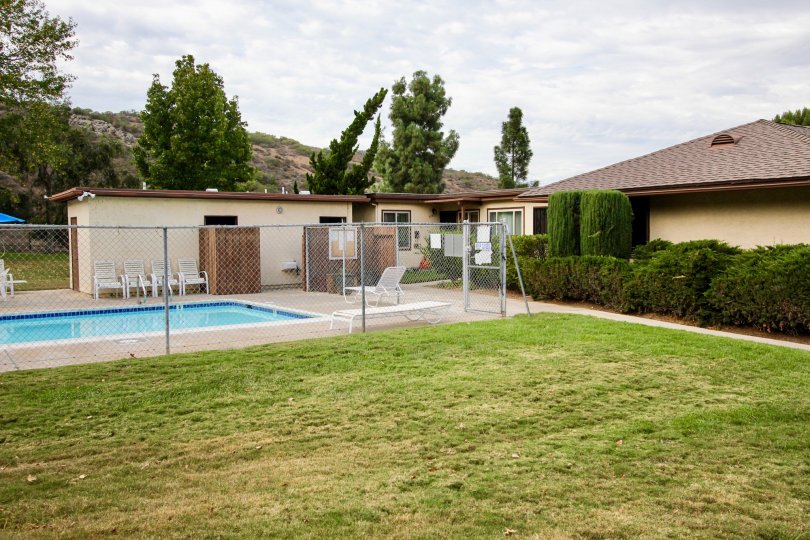 The backyard of a house in Sunset Greens Santee CA.