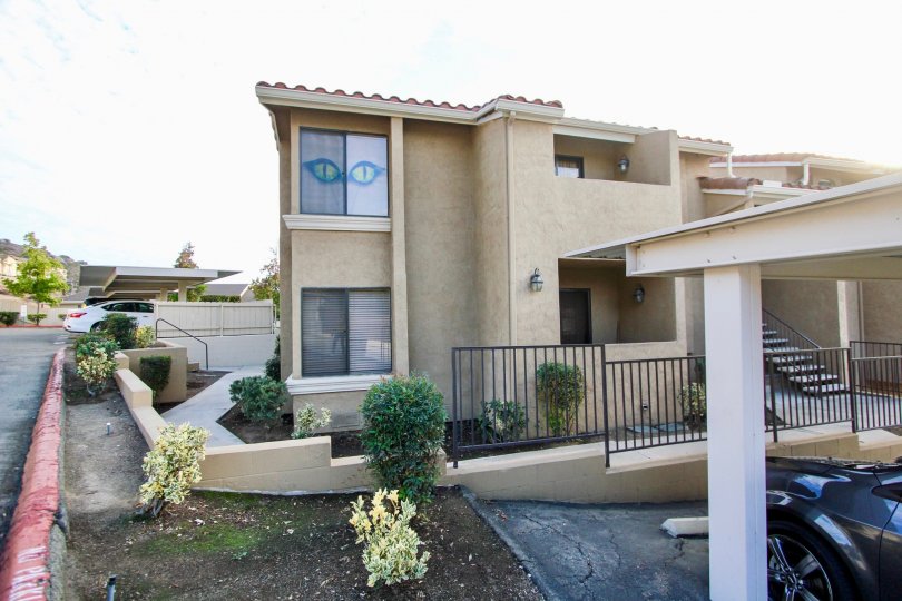 Towne Villas  , Santee  ,California,light brown building,car