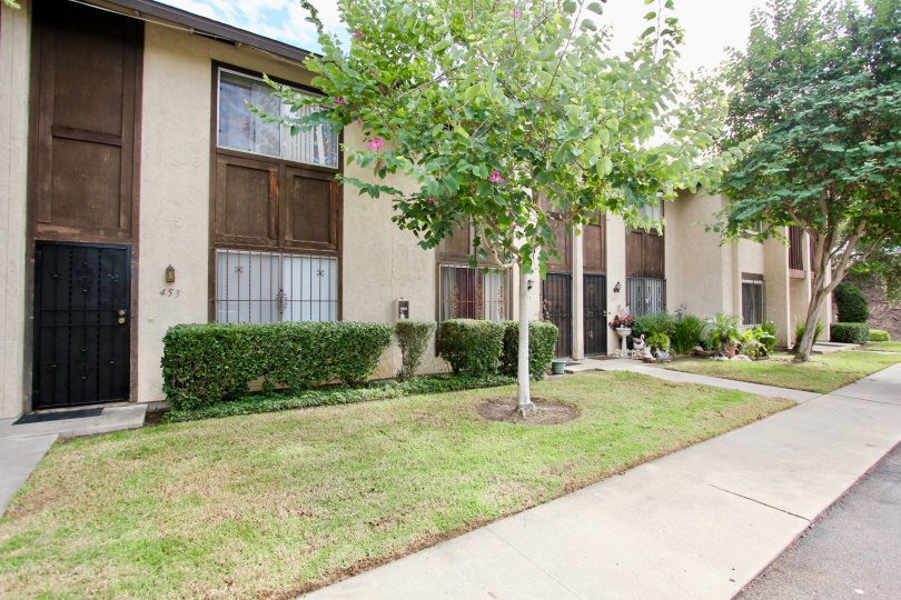 Side view with walkway and doors of Carefree South community, Spring Valley, CA