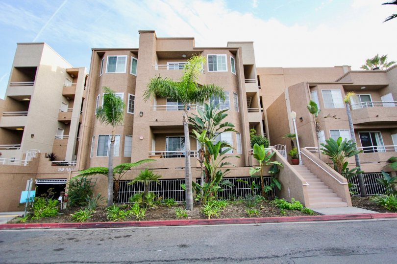 Three story residential housing at Park Place La Jolla in University City California