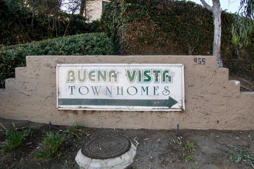 Hearty sign introducing Buena Vista Townhomes, Vista California