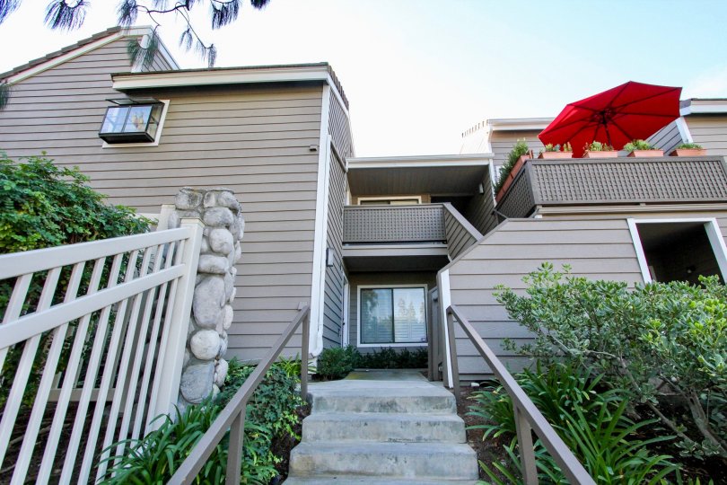 Stairway leading up to residential units at Shadowridge Aspens in Vista California