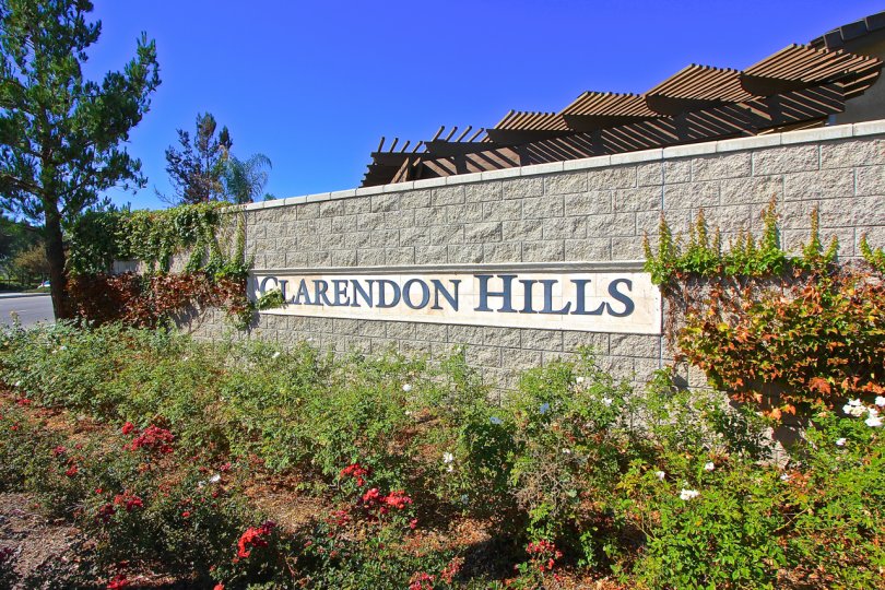 Clarendon Hills marquee is surrounded by seasonal flowers