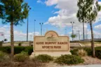 Sign at the entrance of the Audie Murphy Ranch Sports Park in Menifee Ca