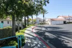 A walkway beside the sport courts at Rancho Del Mar