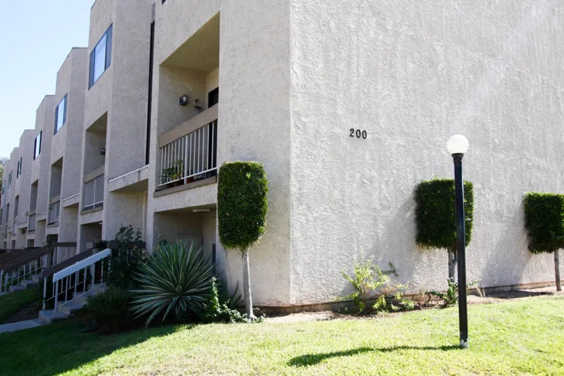 The address for 200 W Grand Ave on the building in Alhambra California