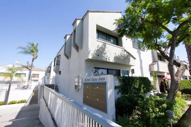 The mail center for Alhambra Palm Villa in Alhambra California