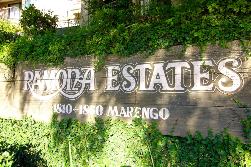 The welcoming sign into Ramona Estates in Alhambra California