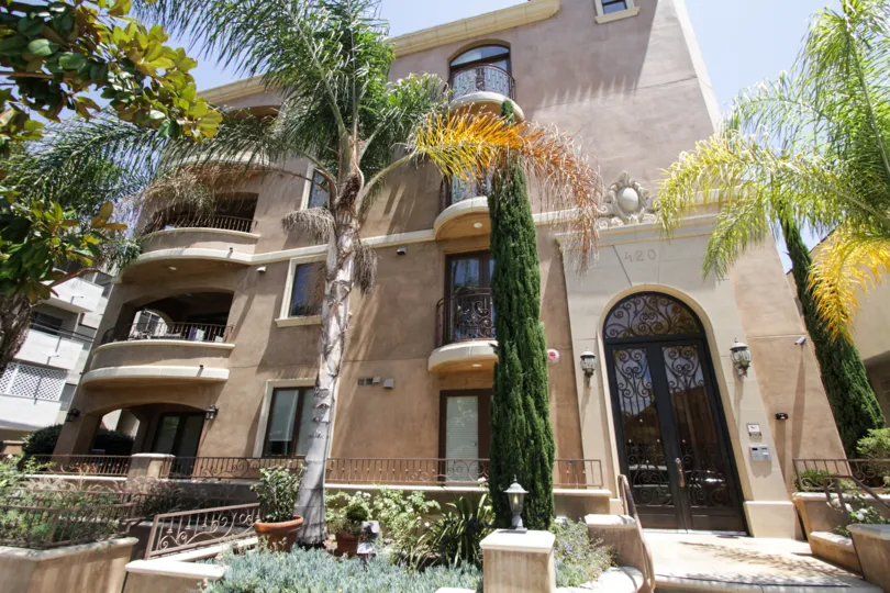 The beautiful arched doorway seen at 420 S Hamel