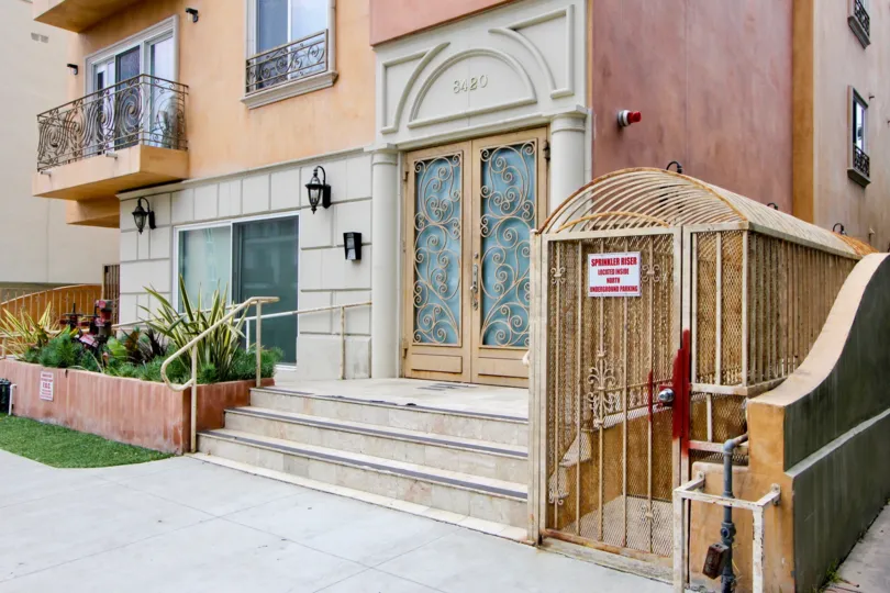 amazing design on door and entry of a large home in California