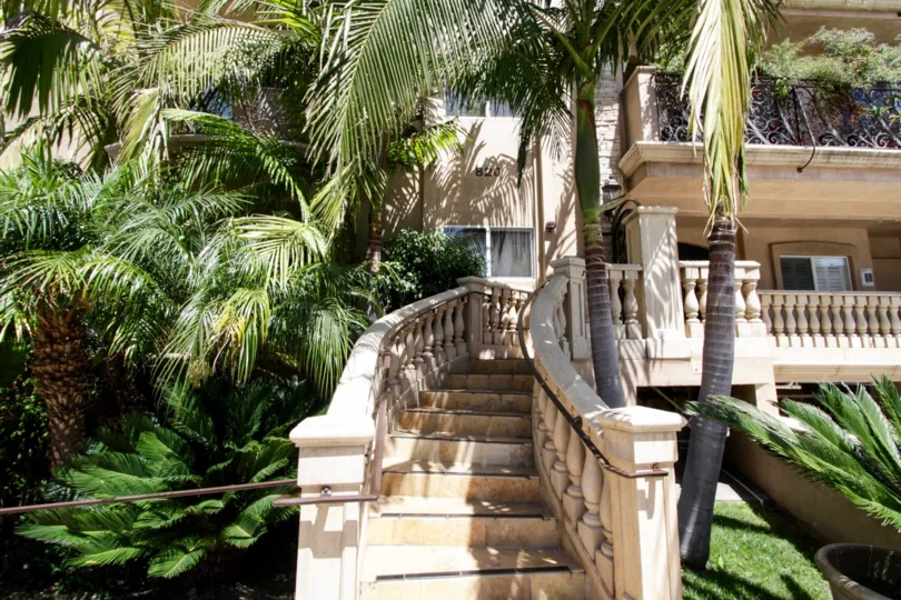 The stairs leading up to Bedford Villas