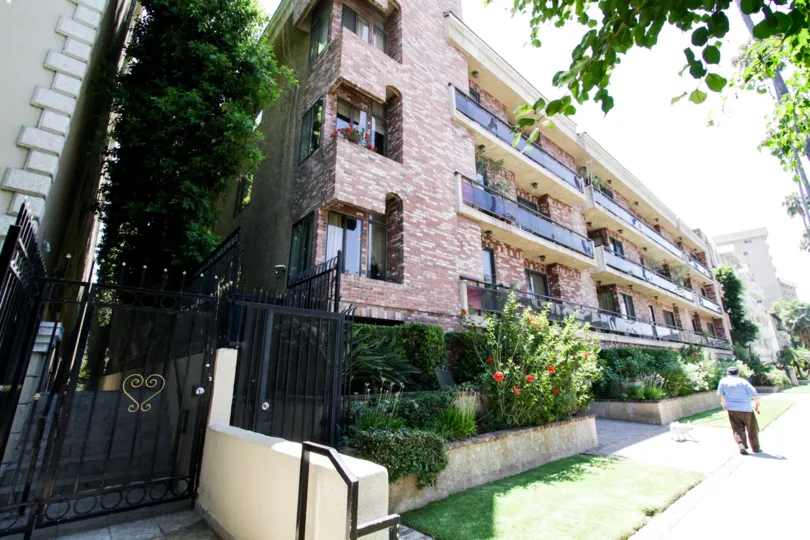 The landscaping seen at Doheny Square
