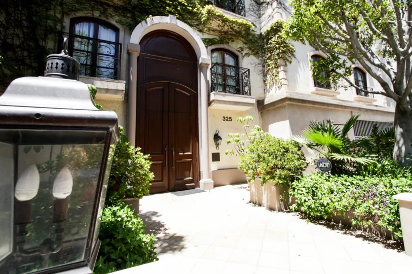 The walkway leading to the entrance of La Faubourg On Swall