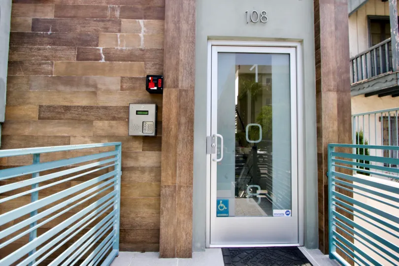 A sunny day at Apartment One-O-Eight Croft with intercom and security
