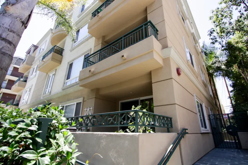 The private patio balconies at the Russell Square