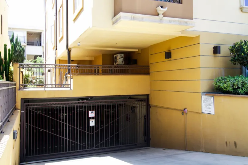 The gated area for parking at the Shenandoah Condos