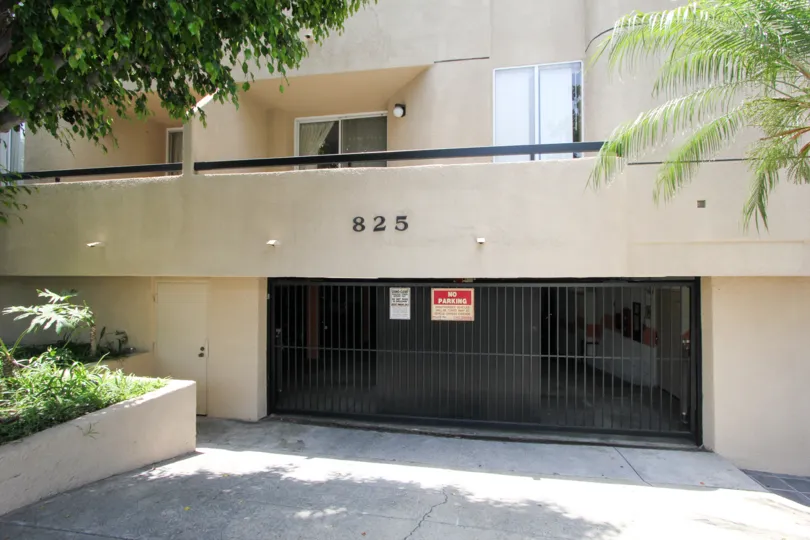 Garage entrance of the Shenandoah Villas in Beverly Center, California