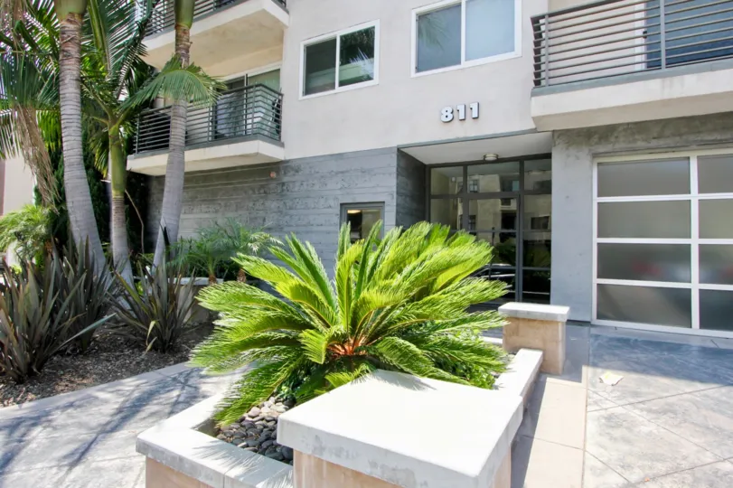 modern architecture building with landscaping, #811