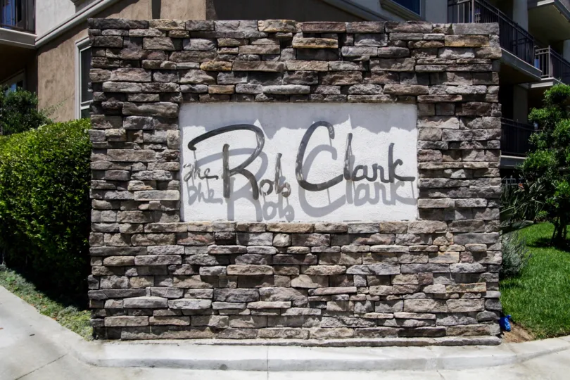 The sign showcasing The Rob Clark in Beverly Center