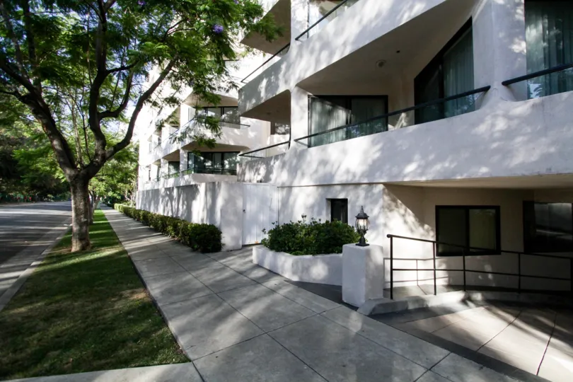 The sidewalk next to 450 N Maple Dr