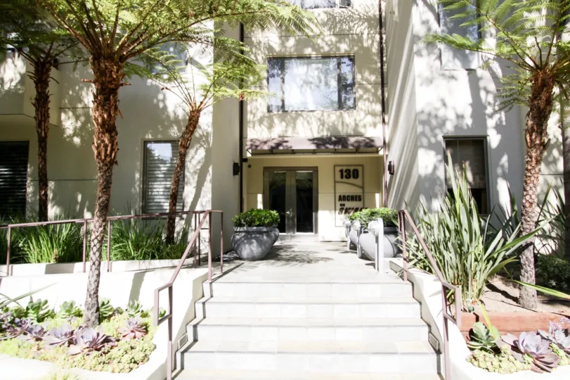 The stairway into Arches On Swall in Beverly Hills