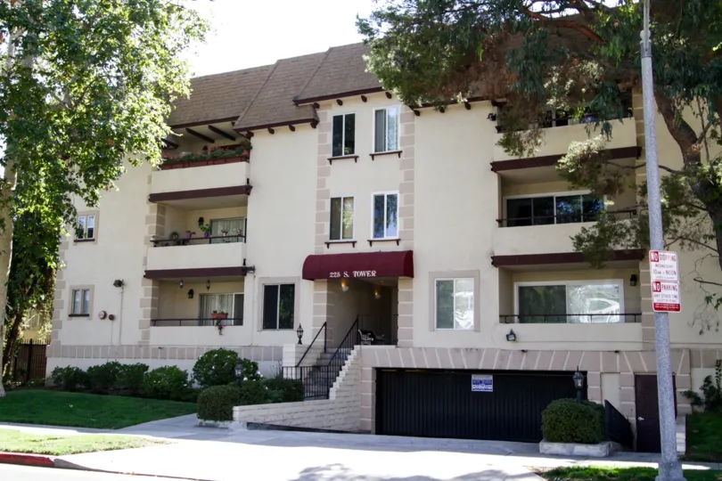 The balconies at Brighton House in Beverly Hills