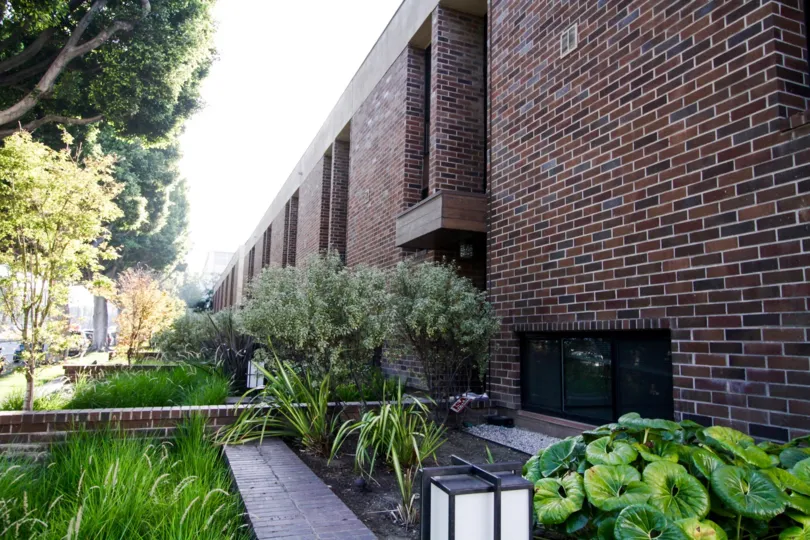 The landscaping around Burtonhill Townhomes