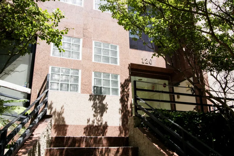 Steps and doorway to the Crescent Townhoues in Beverly Hills, CA