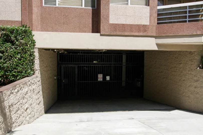 Lower level gated entrance to the Crescent Townhouse in Beverly Hills, CA