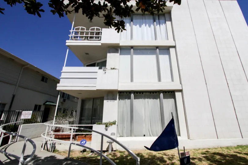 The balconies seen on Doheny Flats in Beverly Hills