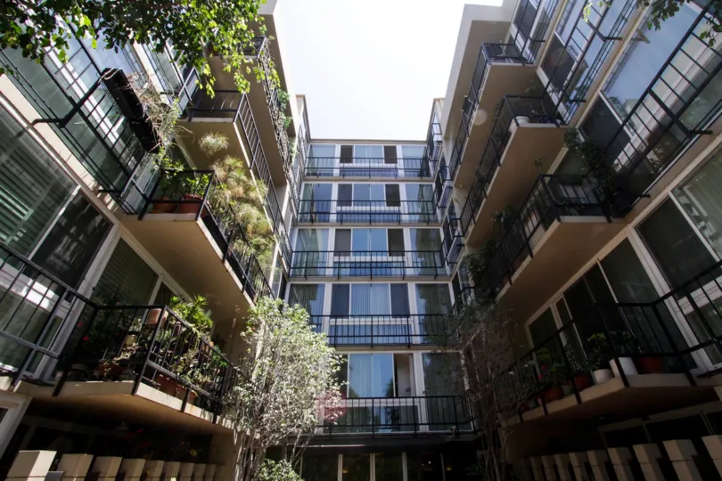 The balconies located in the Durant Towers
