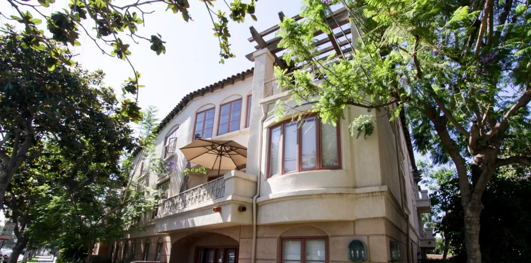 The patio on the Villa Gale in Beverly Hills