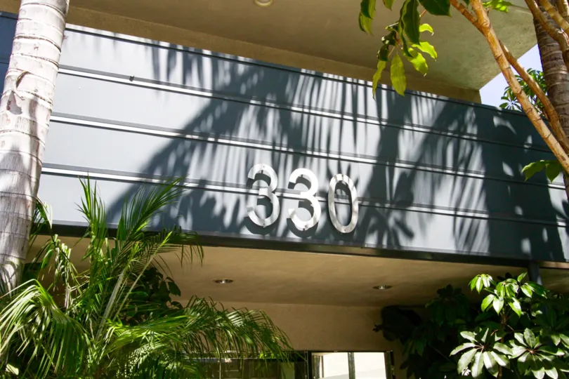 Address numbers at Barrington Fields condos