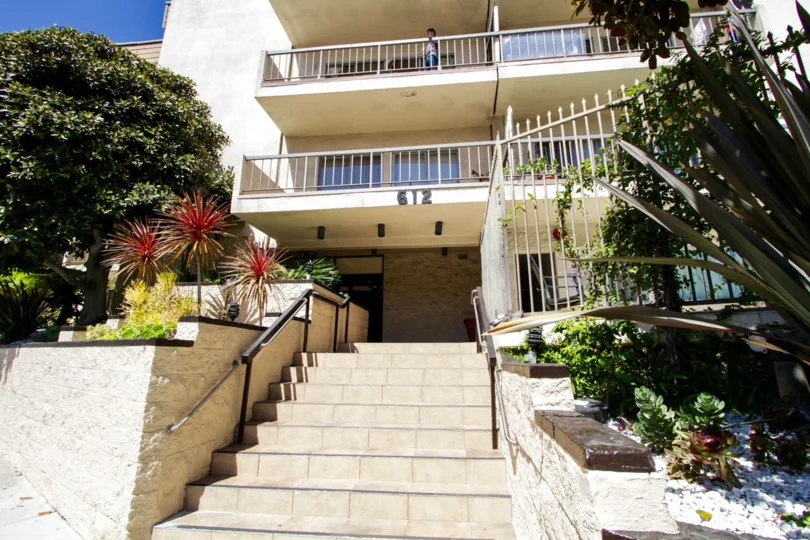 Stairs lead to the entry of Barrington Terry Hill