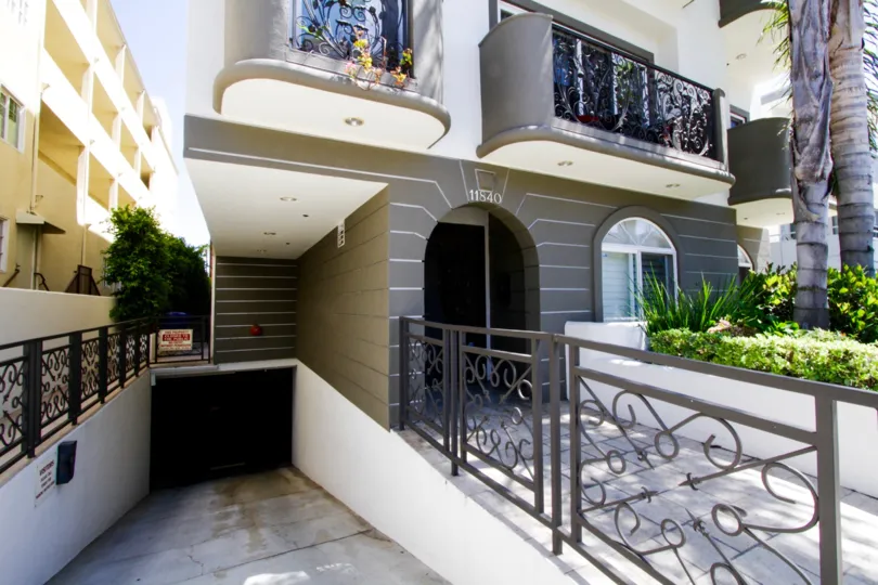 Gated parking entrance to Bellagio Villas Condos