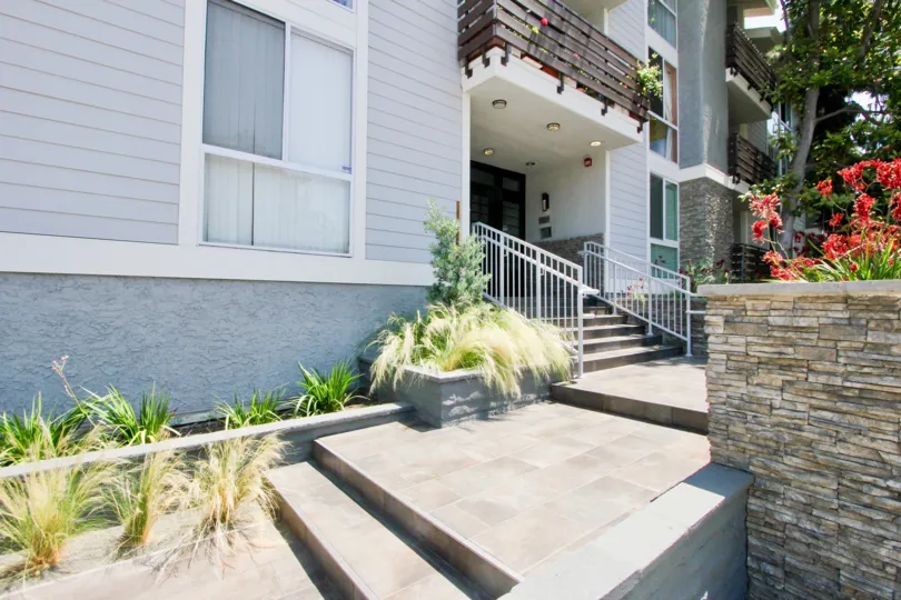 A sunny day at the front part of the Brentwood Cedar Tree's community in Brentwood, CA