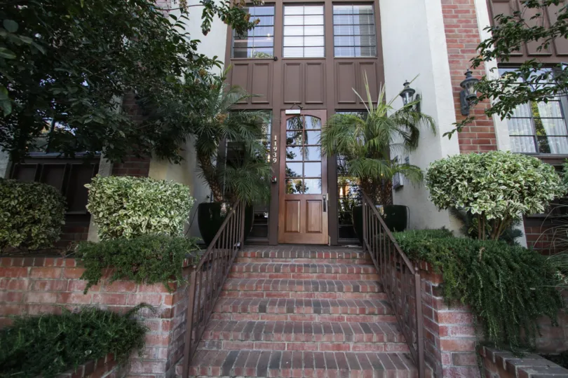 Stairs lead to the entrance of Brentwood Place