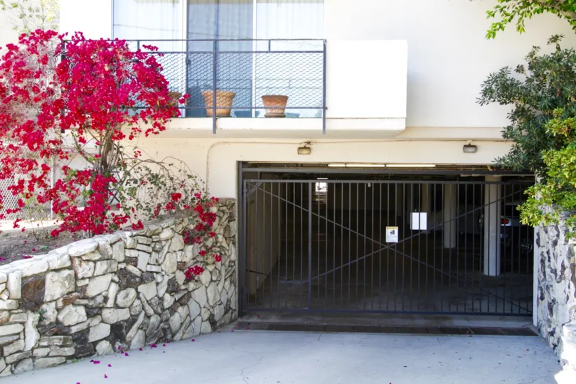 Subterranean parking entrance at Brentwood Sunset condos