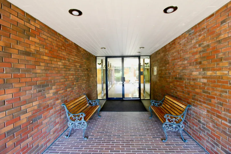 A bright brick corridor in Bundy Brentana Community