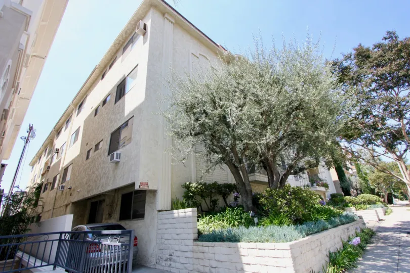 Street view of Chateau Brentwood and it's serene neighborhood. Brentwood, California