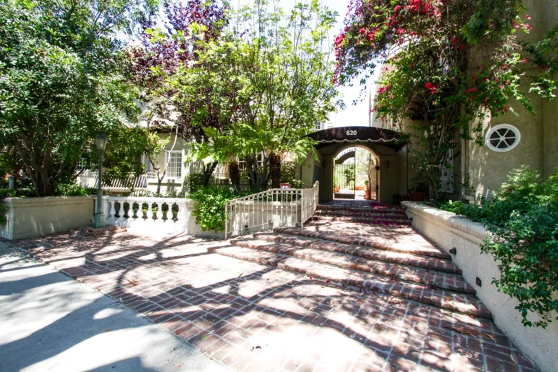 Walkway leading to the entry of Chateau Du Mont