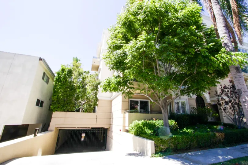 Gated parking entrance to Dorothy Court