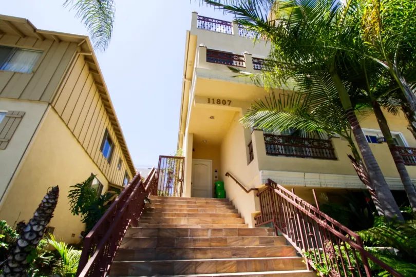 Entrance up a flight of stairs to Dorothy Townhomes