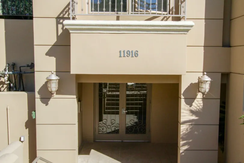 Address numbers for Gorham Villas above the front door