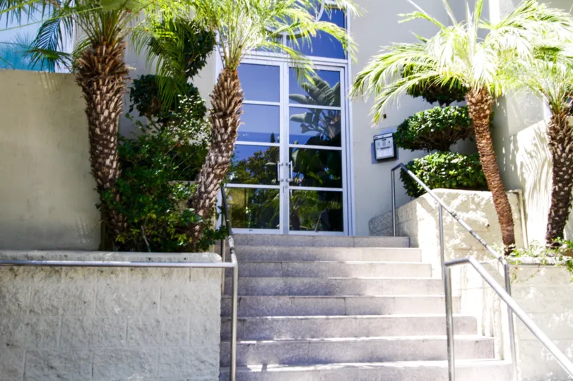 Entrance doors to Halleys comet lead to the lobby