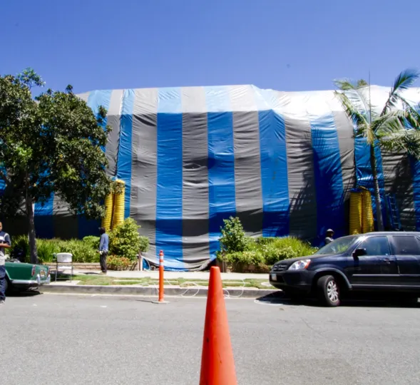 Las Montanas has been tented for fumigation