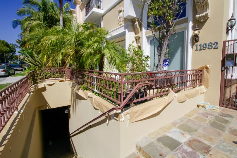 Stairway leads under Mayfield Bundy condos