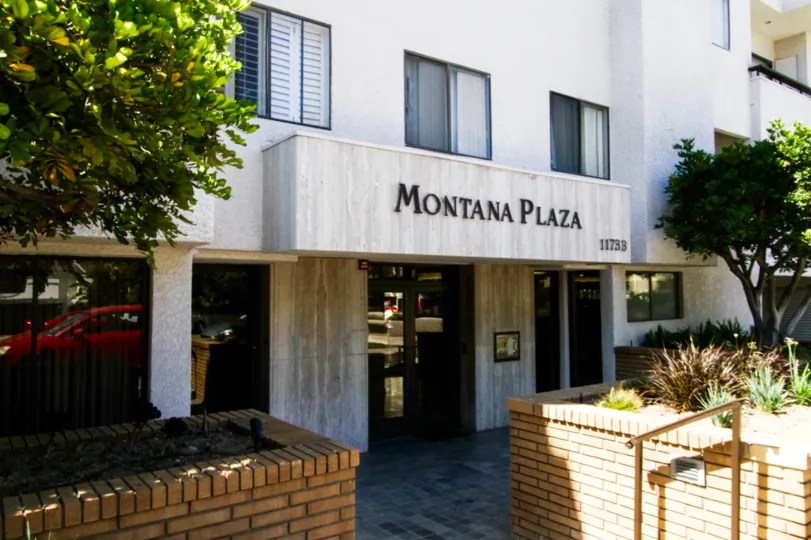 Montana Plaza marquee at entrance to the building